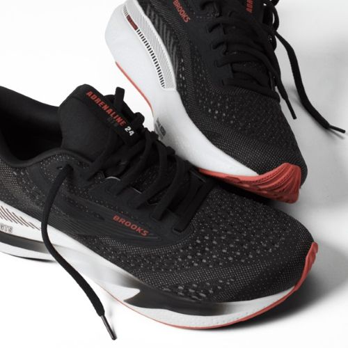 Brooks Mens Adrenaline GTS 24 Black/Grey/Red