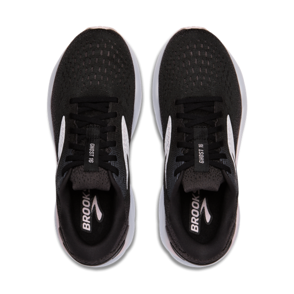 Brooks Womens Ghost 16 Black/White/Orchid Ice