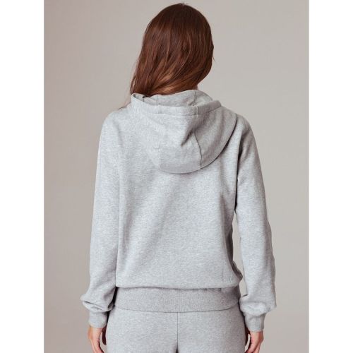 Running Bare Womens Team Zip Hoodie Jacket Silver Marle