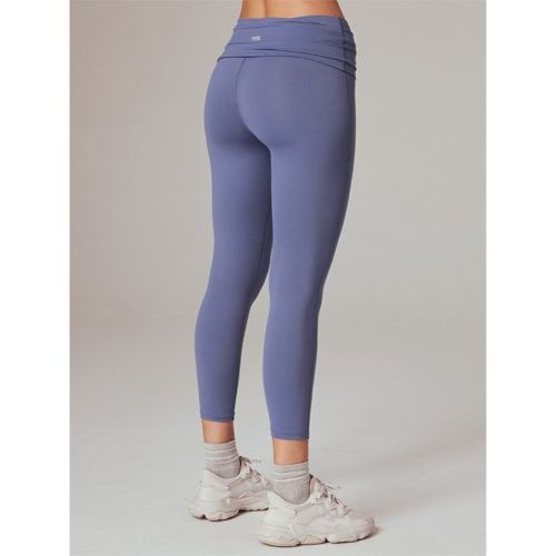 Running Bare Womens Foldover 7/8 Yoga Tight Stardust