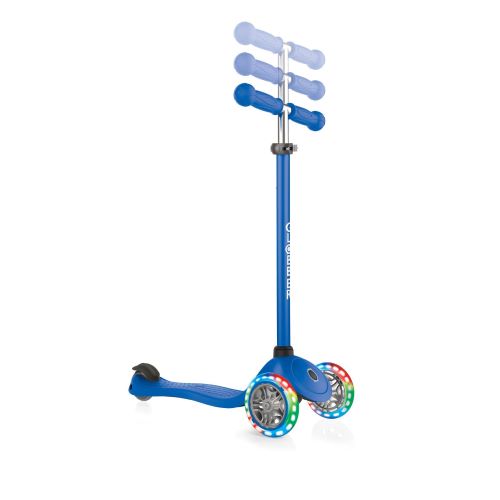 Globber Primo Lights 3 Wheel Folding Scooter Navy Blue
