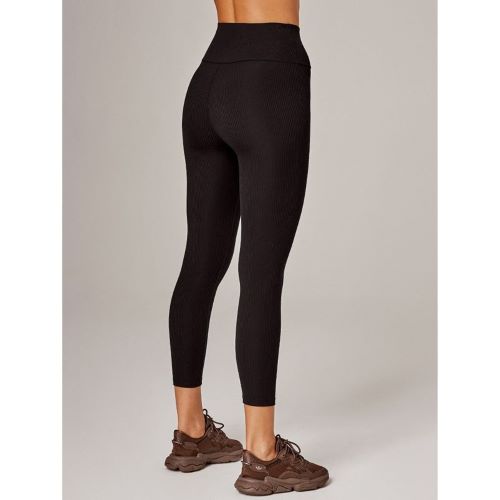 Running Bare Womens Drop In Pocket 7/8 Tights Black