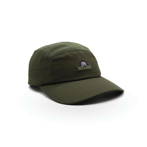 Helios Ultra Light 7 Panel Firm Brim Running Cap Olive