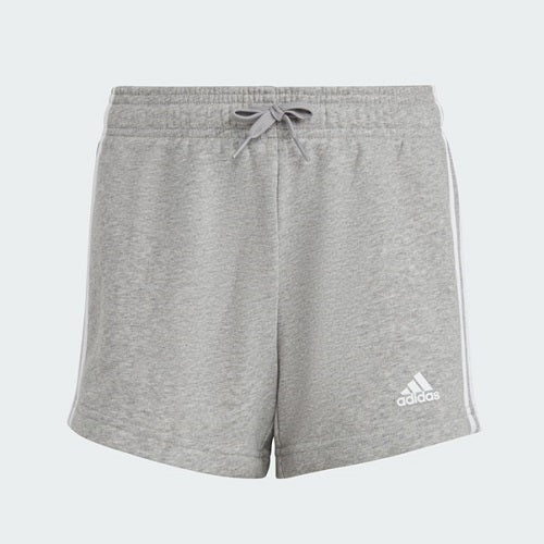 Adidas Kids 3 Stripes French Terry Short Medium Grey Heather/White
