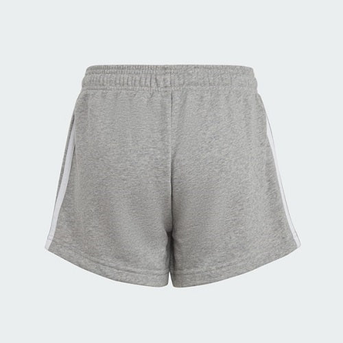 Adidas Kids 3 Stripes French Terry Short Medium Grey Heather/White