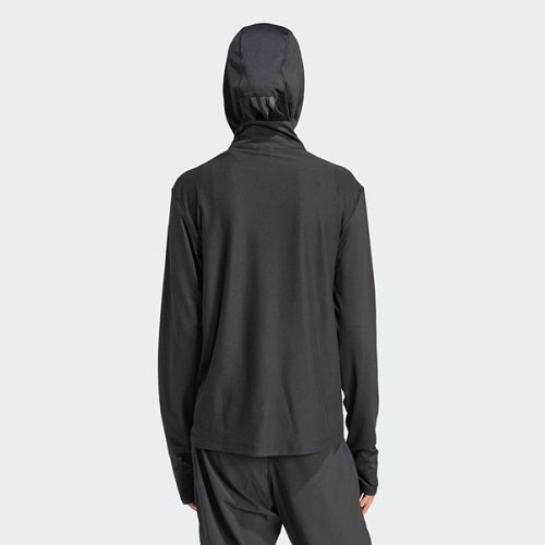 Adidas Womens Own The Run Half Zip Long Sleeved Top Black/White