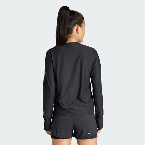 Adidas Womens Own The Run Long Sleeved Tee Black/White