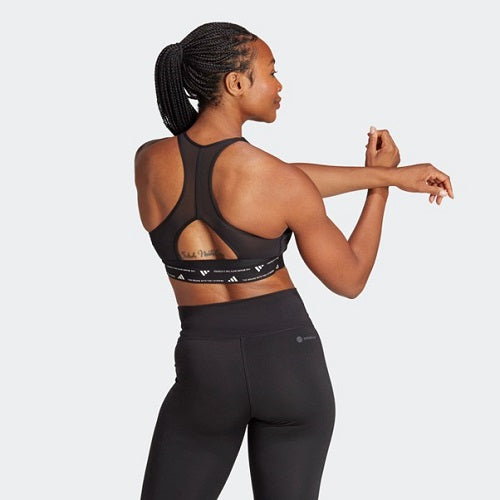 Adidas Womens PowerReact Training Medium Support Bra C-D Cup Black