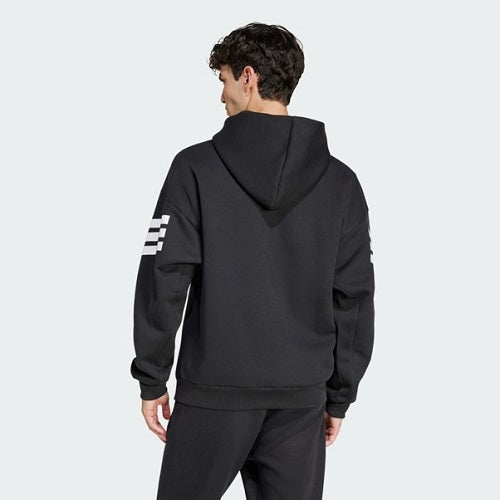 Adidas Mens Future Icons 3 Stripes FZ Hooded Jacket Black