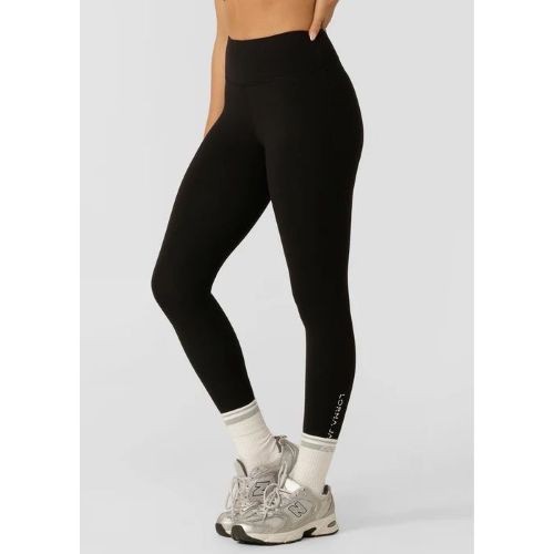 Lorna Jane Womens Lotus No Chafe Phone Pocket Tech Ankle Biter Tight Recycled Black