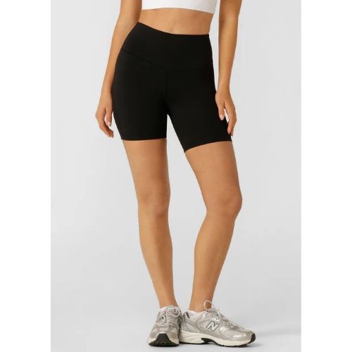 Lorna Jane Womens Lotus No Chafe Phone Pocket 16cm Bike Tight Recycled Black