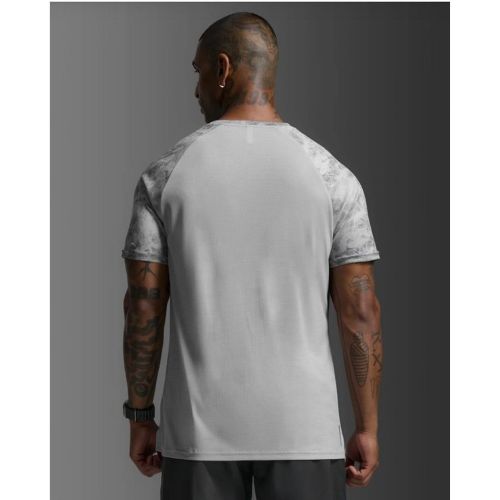 2XU Mens Aero Tee Weathervane Marble/Black Reflective