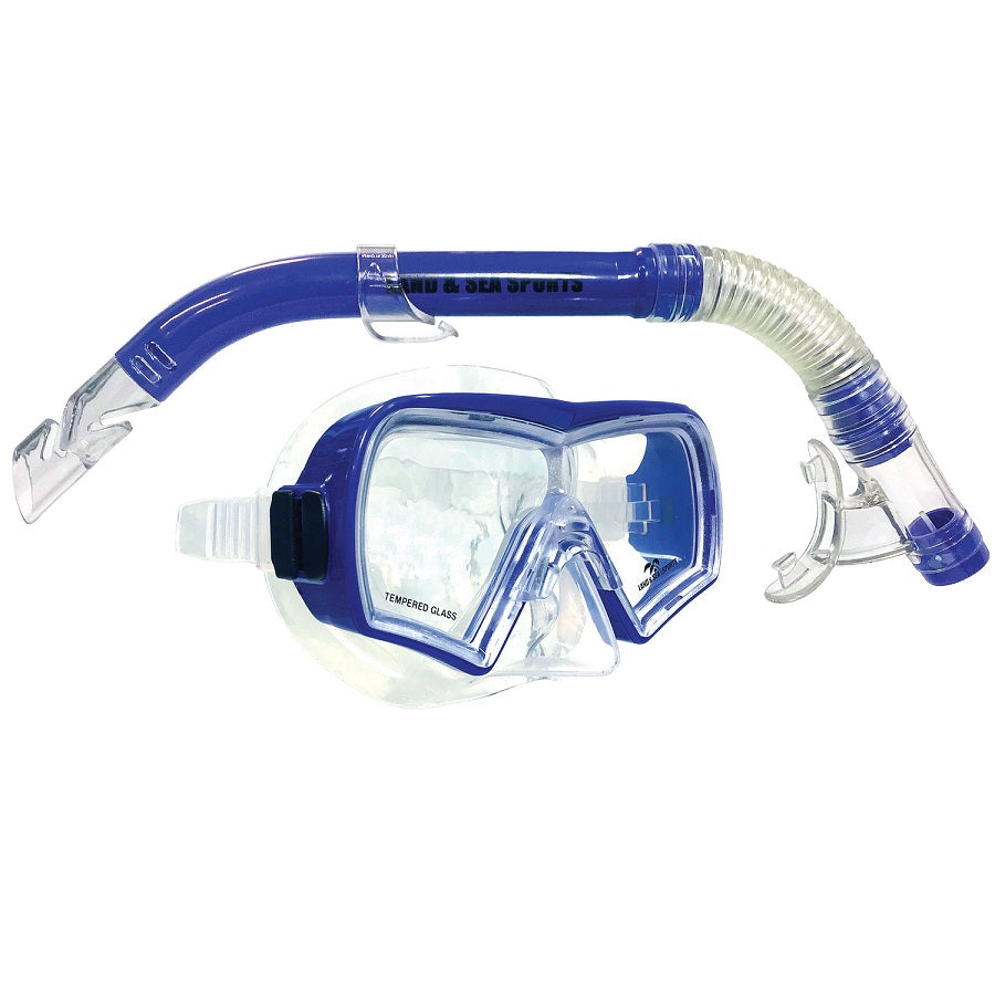Land & Sea Hayman Adult Mask & Snorkel Set Trans Blue