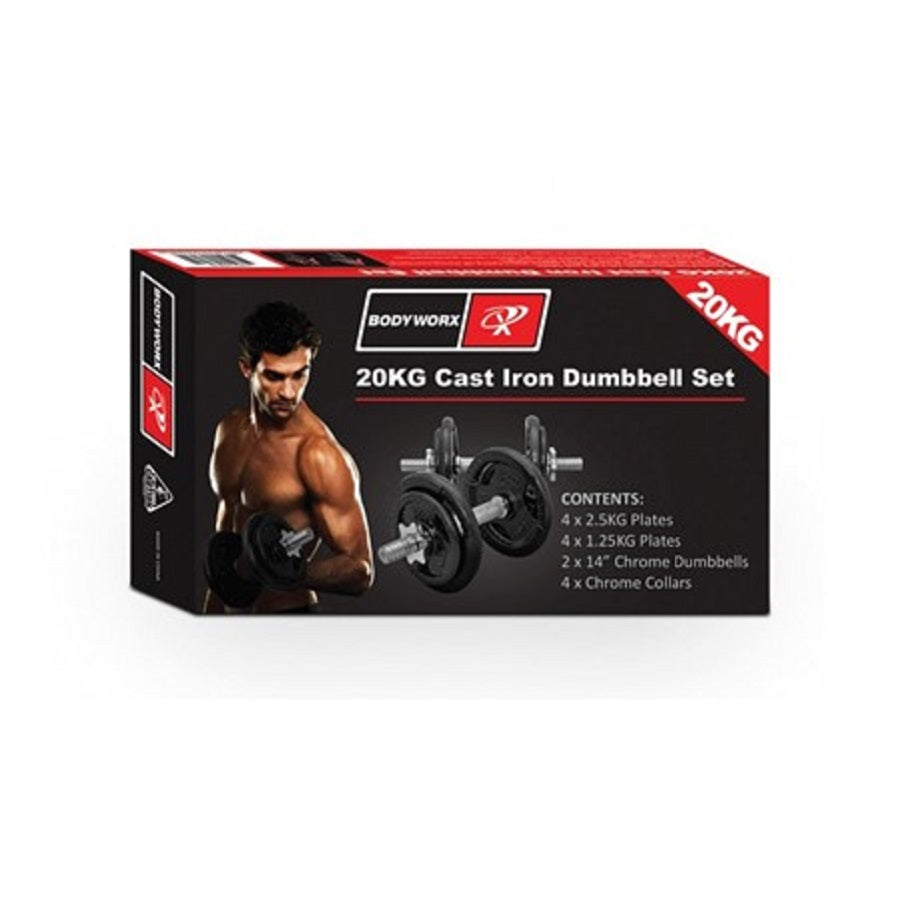Bodyworx 20KG Spinlock Dumbell Set Boxed