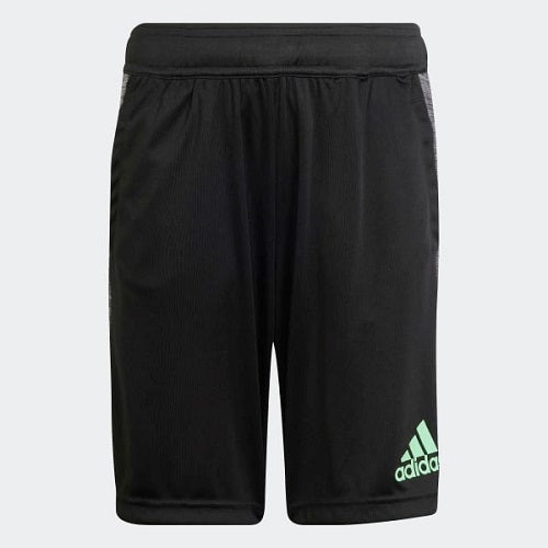 Adidas Kids Aeroready Heather Shorts Black/Grey Two/Beam Green