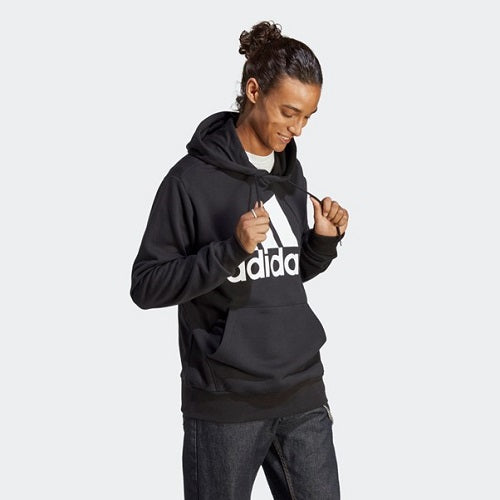 Adidas Mens Big Logo French Terry Hoodie Black/White