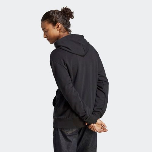 Adidas Mens Big Logo French Terry Hoodie Black/White
