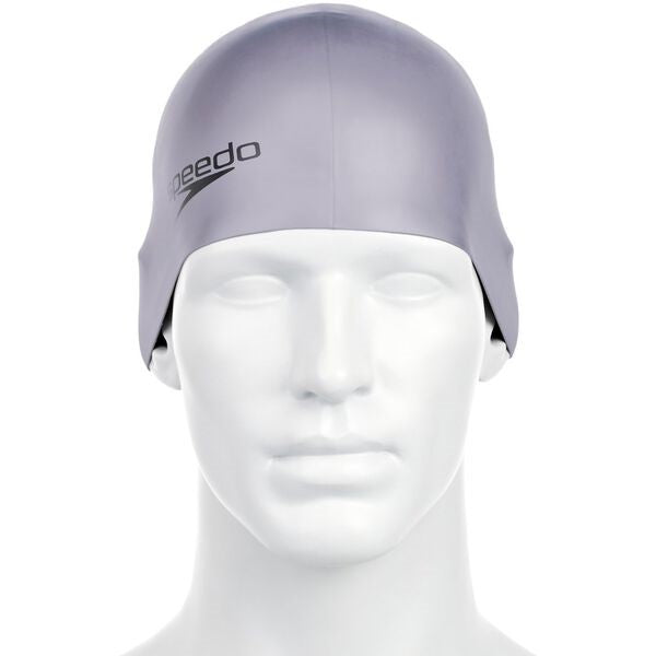 Speedo Adult Plain Moulded Silicone Swim Cap Chrome
