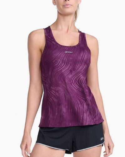 2XU Womens Light Speed Singlet Wavy Daze/Silver Reflective