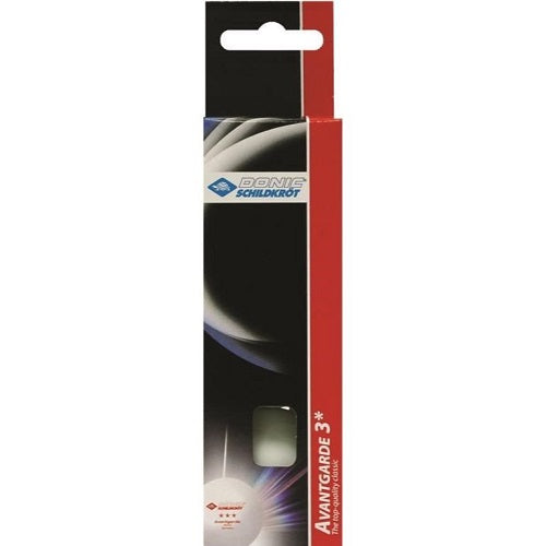 Donic Schildkrot Avantgarde 3Star Table Tennis Ball 3pk white
