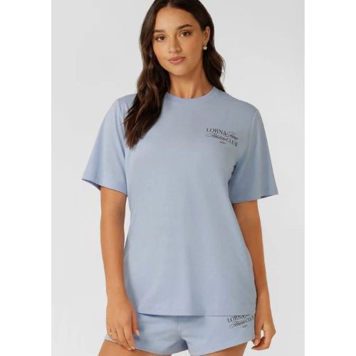 Lorna Jane Womens Athletic Club Relaxed Tee Oxford Blue