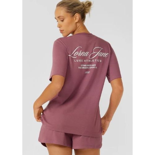 Lorna Jane Womens Luxe Athletic Relaxed Tee Renaissance Rose