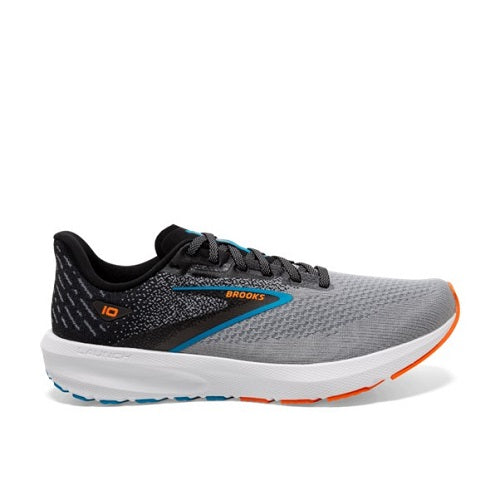 Brooks Mens Launch 10 Black/Grey/Orange Fish