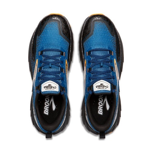 Brooks Mens Cascadia 18 Blue Sapphire/Black/Orange