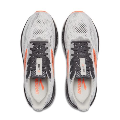 Brooks Mens Ghost 17 D Oyster Mushroom/Orange/Ebony