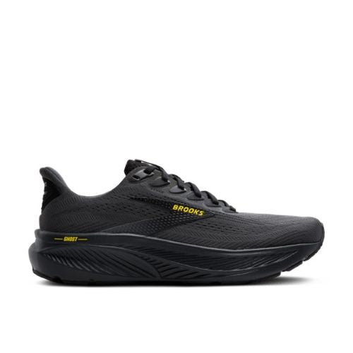 Brooks Mens Ghost 17 D Ebony/Black/Yellow