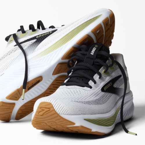 Brooks Mens Ghost 17 D White/Black/Tea