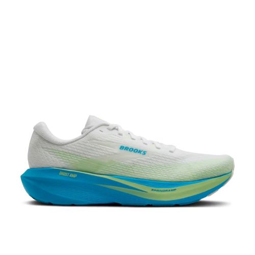 Brooks Mens Ghost Amp White/Blue/Paradise Green