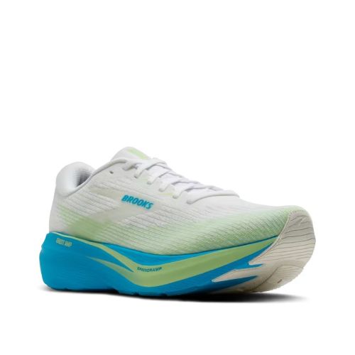 Brooks Mens Ghost Amp White/Blue/Paradise Green