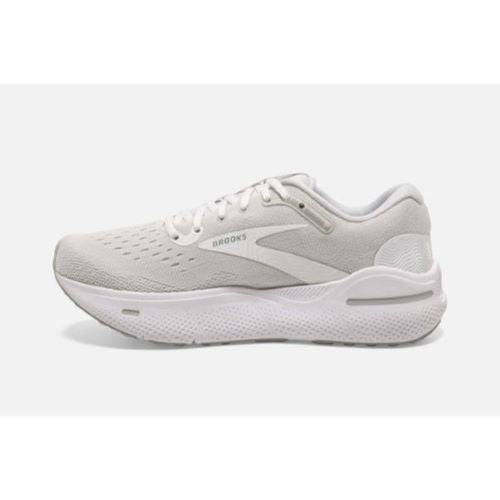 Brooks Womens Ghost Max White/Oyster/Metallic Silver