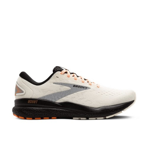 Brooks Womens Ghost 16 Ecru/Orange/Black