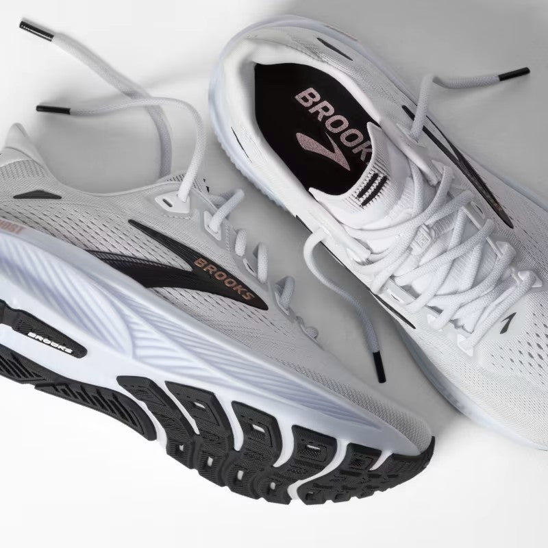 Brooks Womens Ghost 18 White/Black/Rose Gold