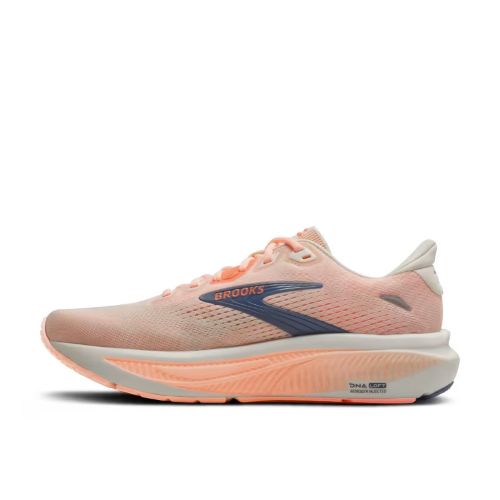 Brooks Womens Ghost 18 Star White/Cyber Peach/Grey