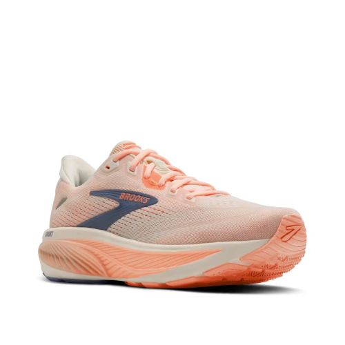 Brooks Womens Ghost 18 Star White/Cyber Peach/Grey