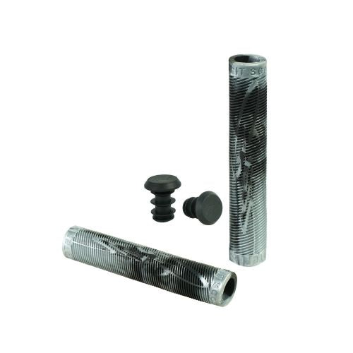 Grit Handlebar Grips 160mm Black/Silver
