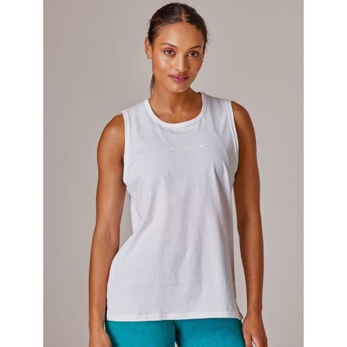 Running Bare Womens Easy Rider Muscle Tank White