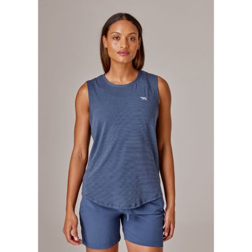 Running Bare Womens Dial it Up Workout Tank Waterfall