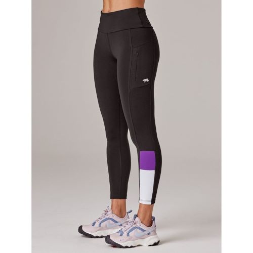 Running Bare Womens Gen 2 Ankle 7/8 Tight Black/Bougvillea