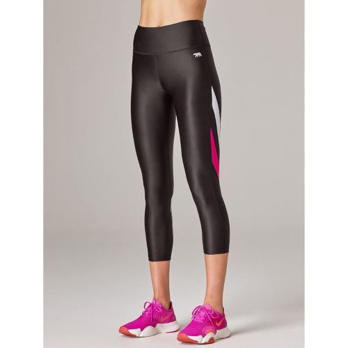 Running Bare Womens End Zone 7/8 Tight Black/Amaranth