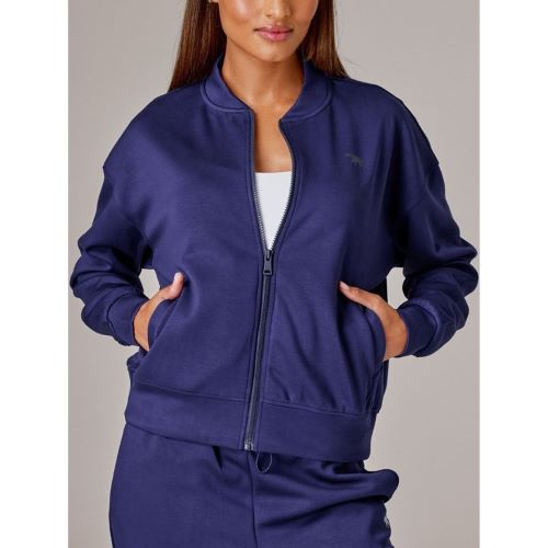 Running Bare Womens Icon Bomber Jacket Java Sea