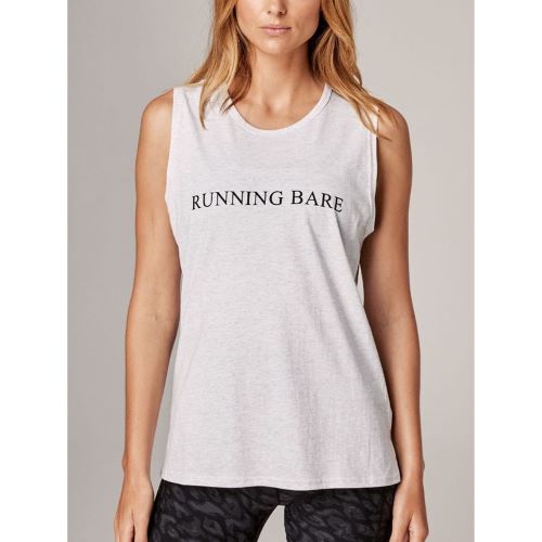 Running Bare Womens Easy Rider Muscle Tank Snow Marle