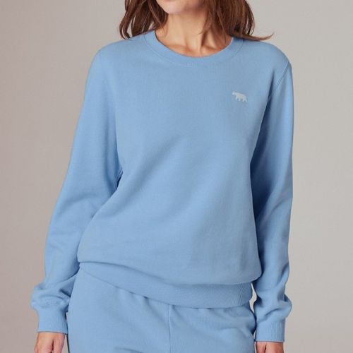 Running Bare Womens Team Crew Sweat Blue Bird