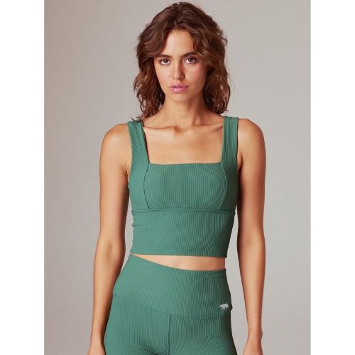 Running Bare Womens Holy Grail Rib Bra Tank Ivy League