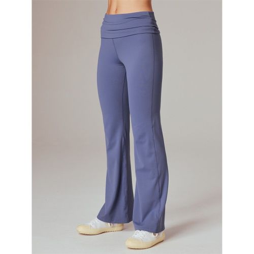Running Bare Womens Fold Over Yoga Pant Stardust