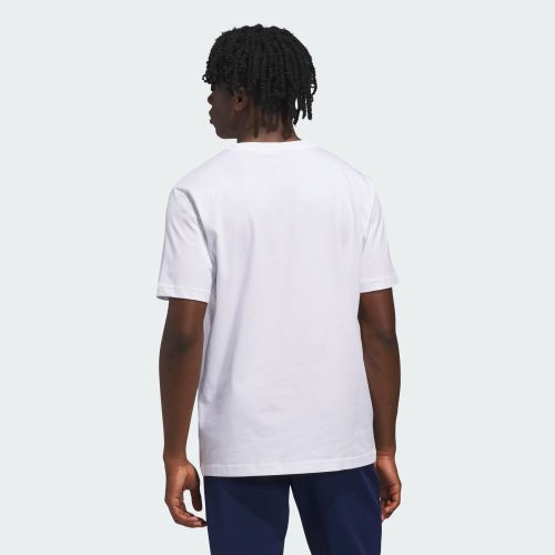 Adidas Mens Big Logo 3 Bar Graphic Tee White