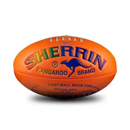 Sherrin AFL Super Soft Touch Designer Orange Rainbow Size 3